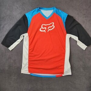 FOX Racing  Motocross Jersey Mens Small Red Black 3/4 Sleeve Style 15718‎